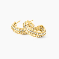 GUESS BIJOUX Bijoux Zirconium|Créoles > Créoles Guess G Crystal Acier Jaune Oxyde De Zirconium