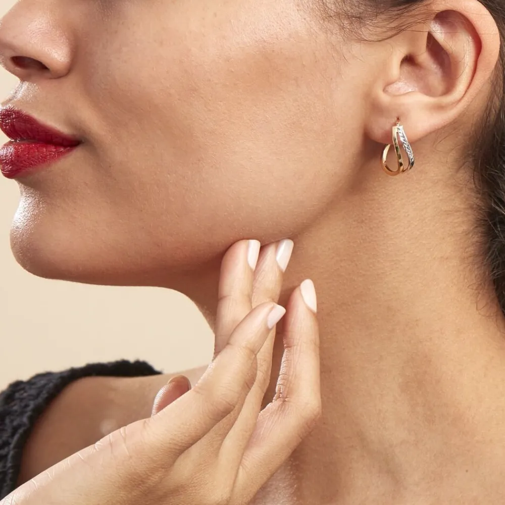 Marc Orian Créoles|Créoles Femme > Créoles Hepsie Or Bicolore