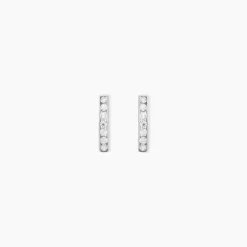 Marc Orian Bijoux Zirconium|Créoles > Créoles Jacoba Rondes Or Blanc Oxyde De Zirconium
