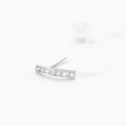 Marc Orian Bijoux Zirconium|Créoles > Créoles Jacoba Rondes Or Blanc Oxyde De Zirconium