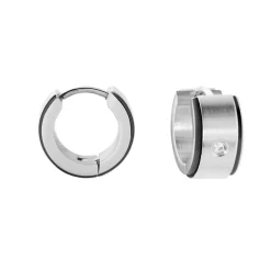 JOURDAN Bijoux Zirconium|Créoles > Créoles Ios Acier Blanc Oxyde De Zirconium