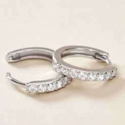 Marc Orian Créoles Argent|Bijoux Zirconium > Créoles Jussi Argent Blanc Oxyde De Zirconium