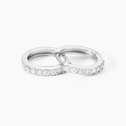 Marc Orian Créoles Argent|Bijoux Zirconium > Créoles Jussi Argent Blanc Oxyde De Zirconium