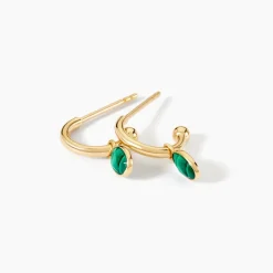 Marc Orian Créoles|Créoles Femme > Créoles Kakalina Or Jaune Malachite