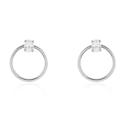 Créoles Kip Or Blanc Oxyde De Zirconium