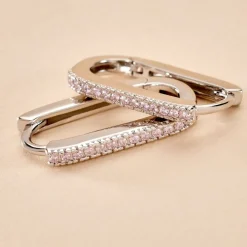 Marc Orian Créoles Argent|Bijoux Zirconium > Créoles Lutetia Argent Blanc Oxyde De Zirconium argent blanc oxyde rose