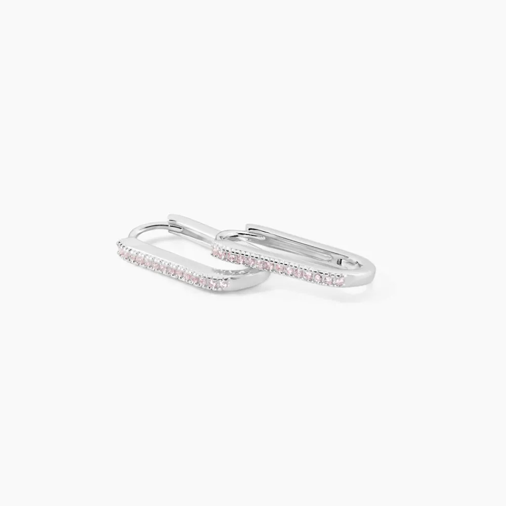 Marc Orian Créoles Argent|Bijoux Zirconium > Créoles Lutetia Argent Blanc Oxyde De Zirconium argent blanc oxyde rose