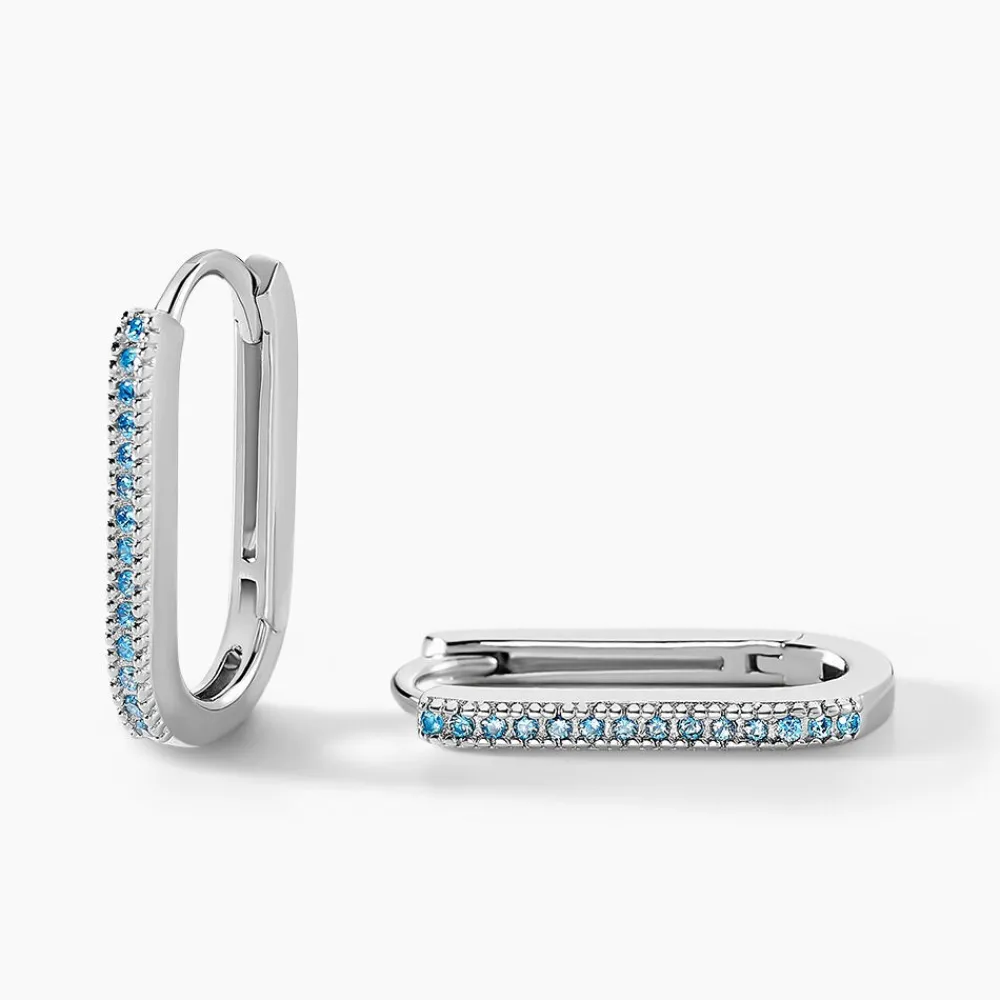 Marc Orian Créoles Argent|Bijoux Zirconium > Créoles Lutetia Argent Blanc Oxyde De Zirconium argent blanc oxyde azur
