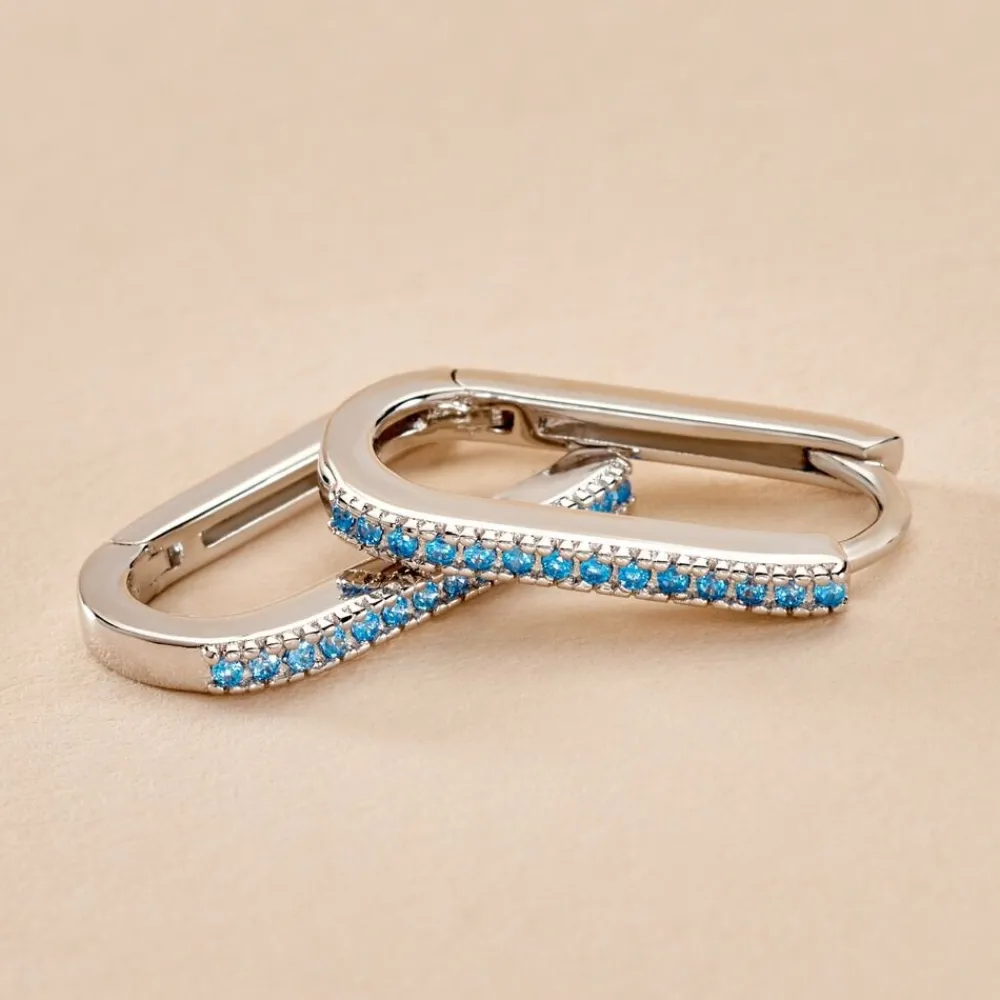 Marc Orian Créoles Argent|Bijoux Zirconium > Créoles Lutetia Argent Blanc Oxyde De Zirconium argent blanc oxyde azur
