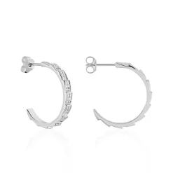 Marc Orian Créoles Argent|Bijoux Zirconium > Créoles Nevada Rondes Argent Blanc Oxyde De Zirconium