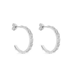 Marc Orian Créoles Argent|Bijoux Zirconium > Créoles Nevada Rondes Argent Blanc Oxyde De Zirconium