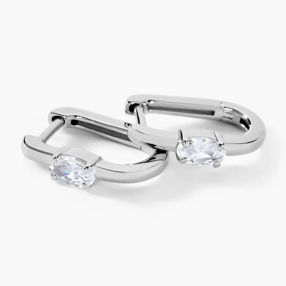 Marc Orian Créoles Argent|Bijoux Zirconium > Créoles Oddone Argent Blanc Oxyde De Zirconium