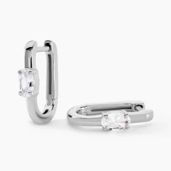Marc Orian Créoles Argent|Bijoux Zirconium > Créoles Oddone Argent Blanc Oxyde De Zirconium