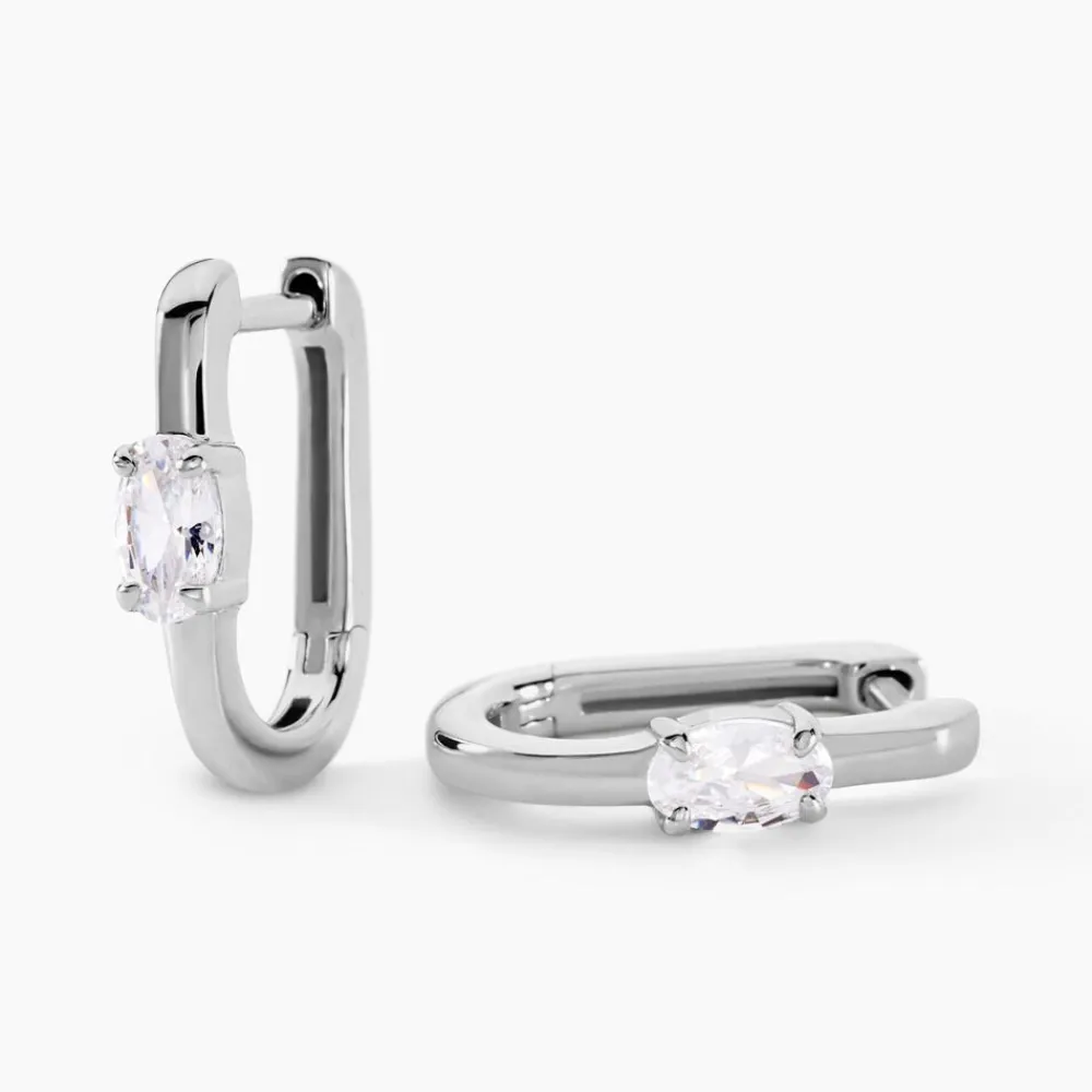 Marc Orian Créoles Argent|Bijoux Zirconium > Créoles Oddone Argent Blanc Oxyde De Zirconium