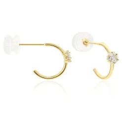 Marc Orian Bijoux Zirconium|Boucles D'Oreilles Fleur > Créoles Orinda Or Jaune Oxyde De Zirconium