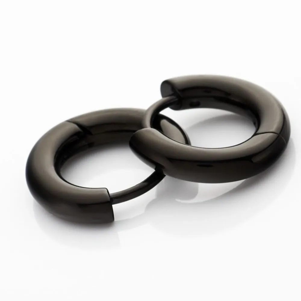 PHEBUS HIM Créoles|Bijoux Homme > Créoles Acier Noir