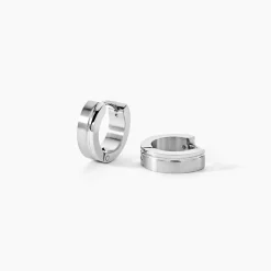PHEBUS HIM Créoles|Bijoux Homme > Créoles Dave Acier Blanc