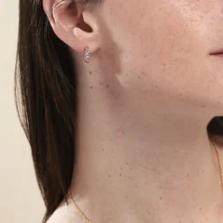 Créoles Plaqué Or Jaune Julitta Topazes Oxydes De Zirconium