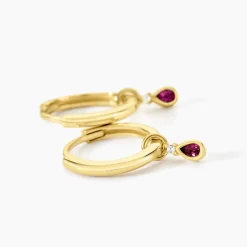 Marc Orian Créoles Argent|Créoles > Créoles Poem Argent Jaune Rhodolite Oxyde De Zirconium