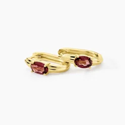 Créoles Poem Argent Jaune Tourmaline