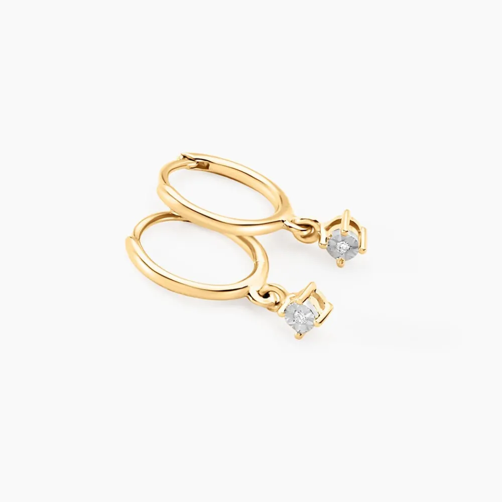 Marc Orian Créoles|Créoles Femme > Créoles Racquel Or Jaune Diamant