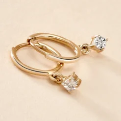 Marc Orian Créoles|Créoles Femme > Créoles Racquel Or Jaune Diamant
