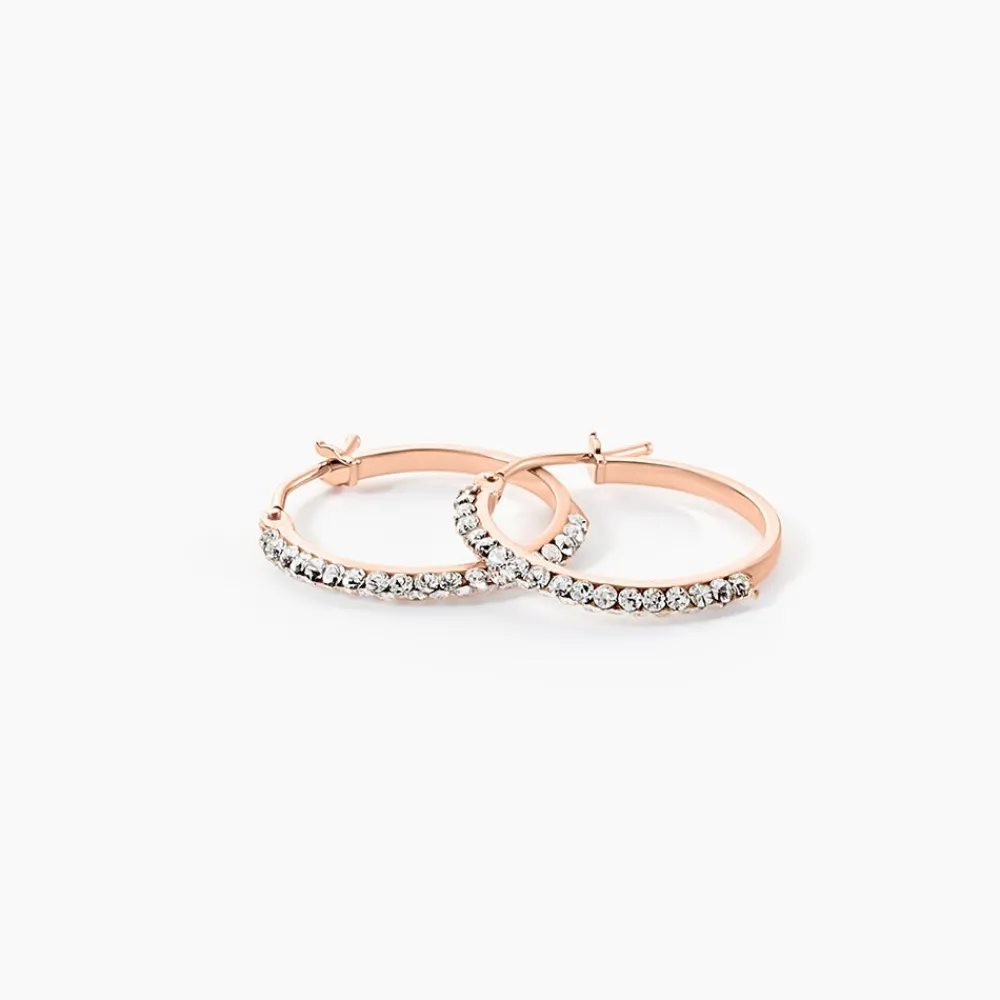 Marc Orian Boucles D'Oreilles Strass|Créoles > Créoles Sandrine Or Rose Strass