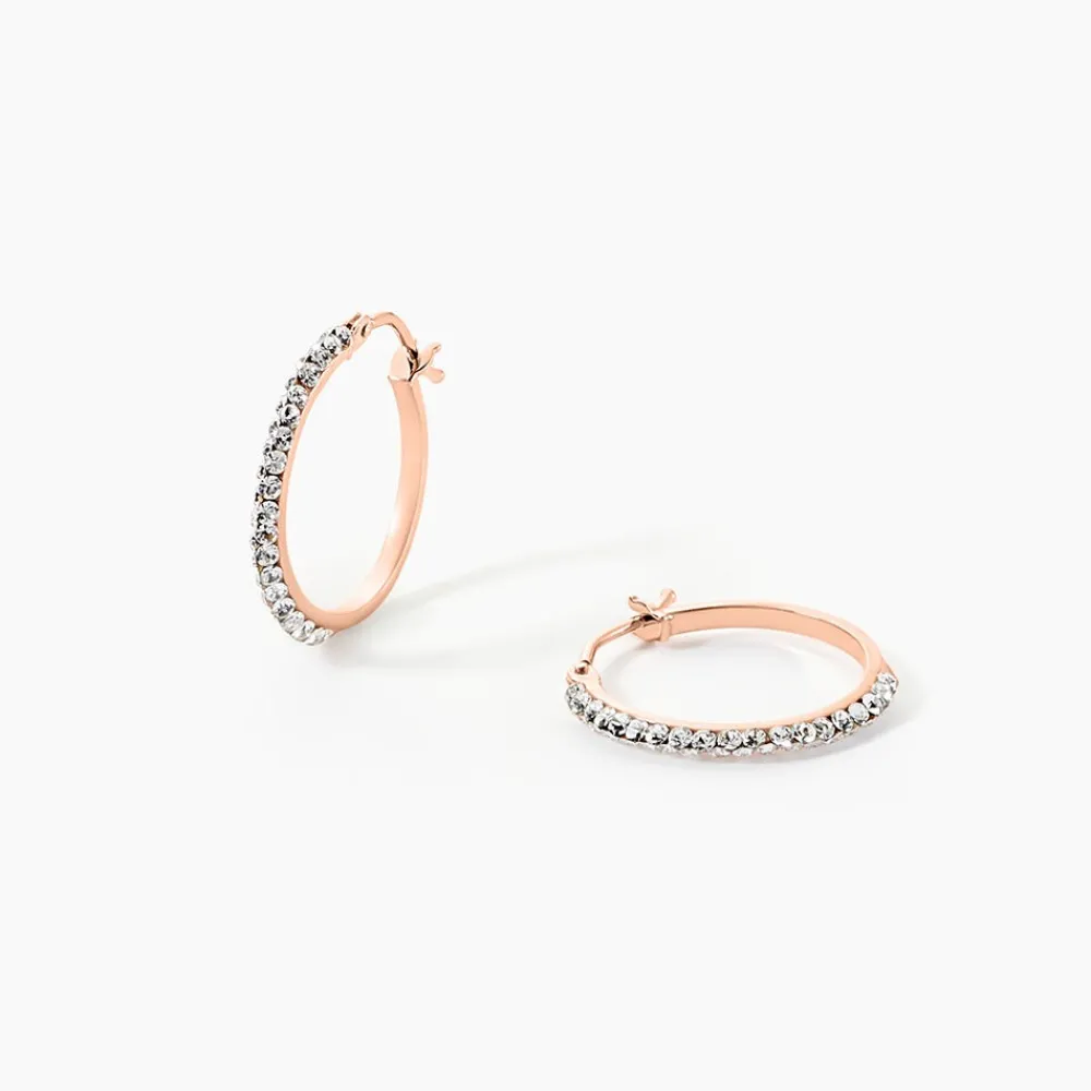 Marc Orian Boucles D'Oreilles Strass|Créoles > Créoles Sandrine Or Rose Strass