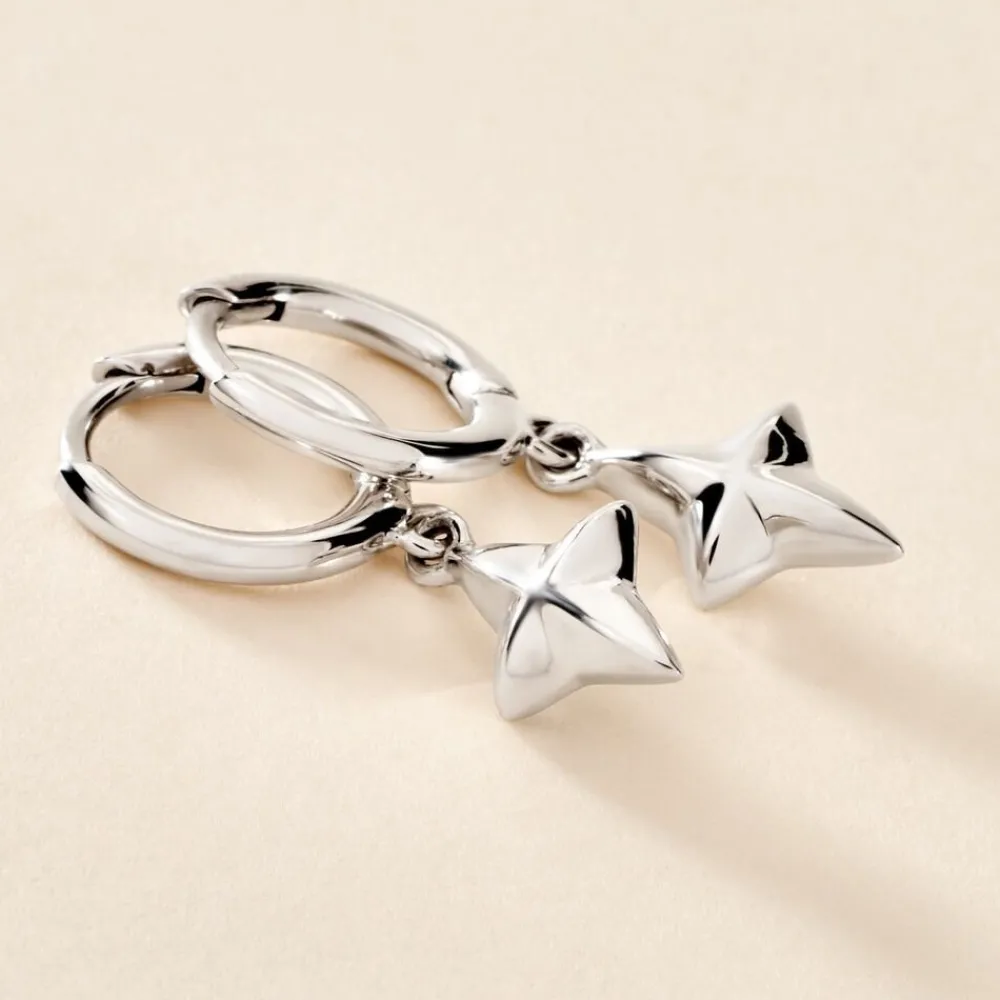 Marc Orian Créoles Argent|Créoles > Créoles Spell Argent Blanc
