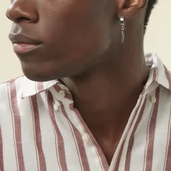 Marc Orian Créoles|Bijoux Homme > Créole Unitaire Acier Blanc Gvennig