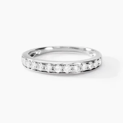 Marc Orian Bagues|Alliances > Demi-alliance Or Blanc Valentine Diamant Synthetique