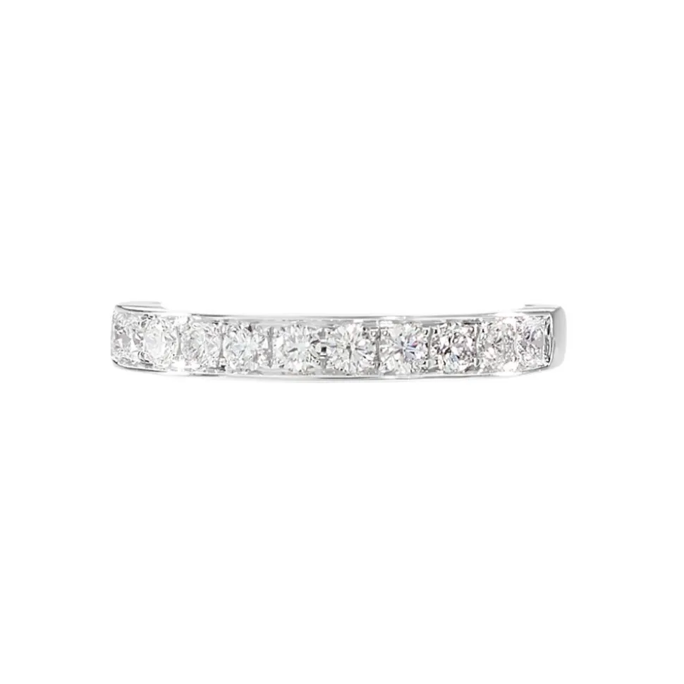 Demi-alliance Or Blanc Valentine Diamants Synthetique