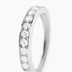 Demi-alliance Or Blanc Valentine Diamants Synthetique