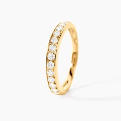Marc Orian Bijoux Or|Bagues > Demi-alliance Or Jaune Valentine Diamant Synthetique