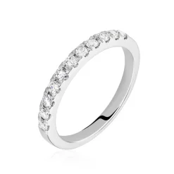Marc Orian Bagues|Alliances > Demi Alliance Pristina Or Blanc Diamant Synthétique