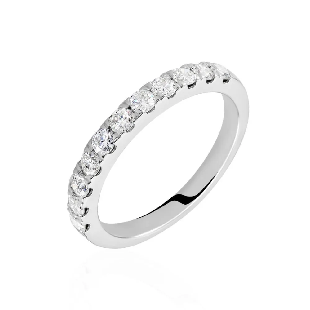 Marc Orian Bagues|Alliances > Demi Alliance Pristina Or Blanc Diamant Synthétique