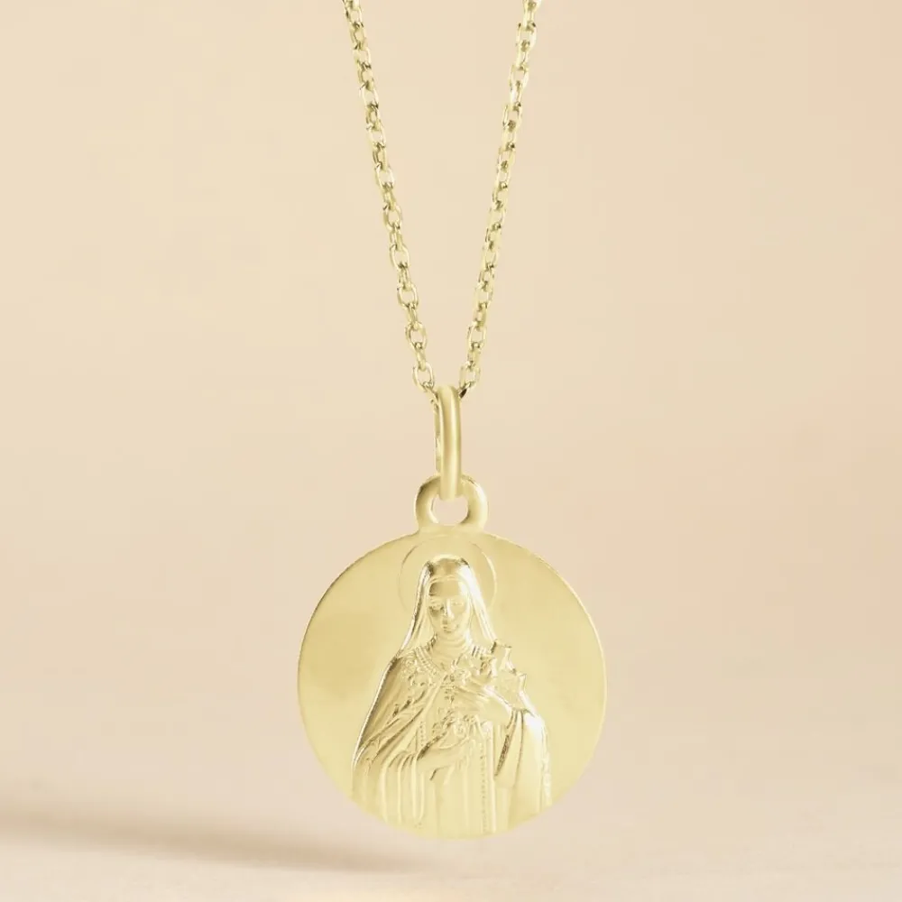 Marc Orian Pendentifs|Pendentifs Personnalisés > Médaille Or Jaune Sainte Thérèse