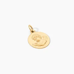 Marc Orian Pendentifs|Pendentifs Personnalisés > Medaille Or Jaune Ange Et Oiseau