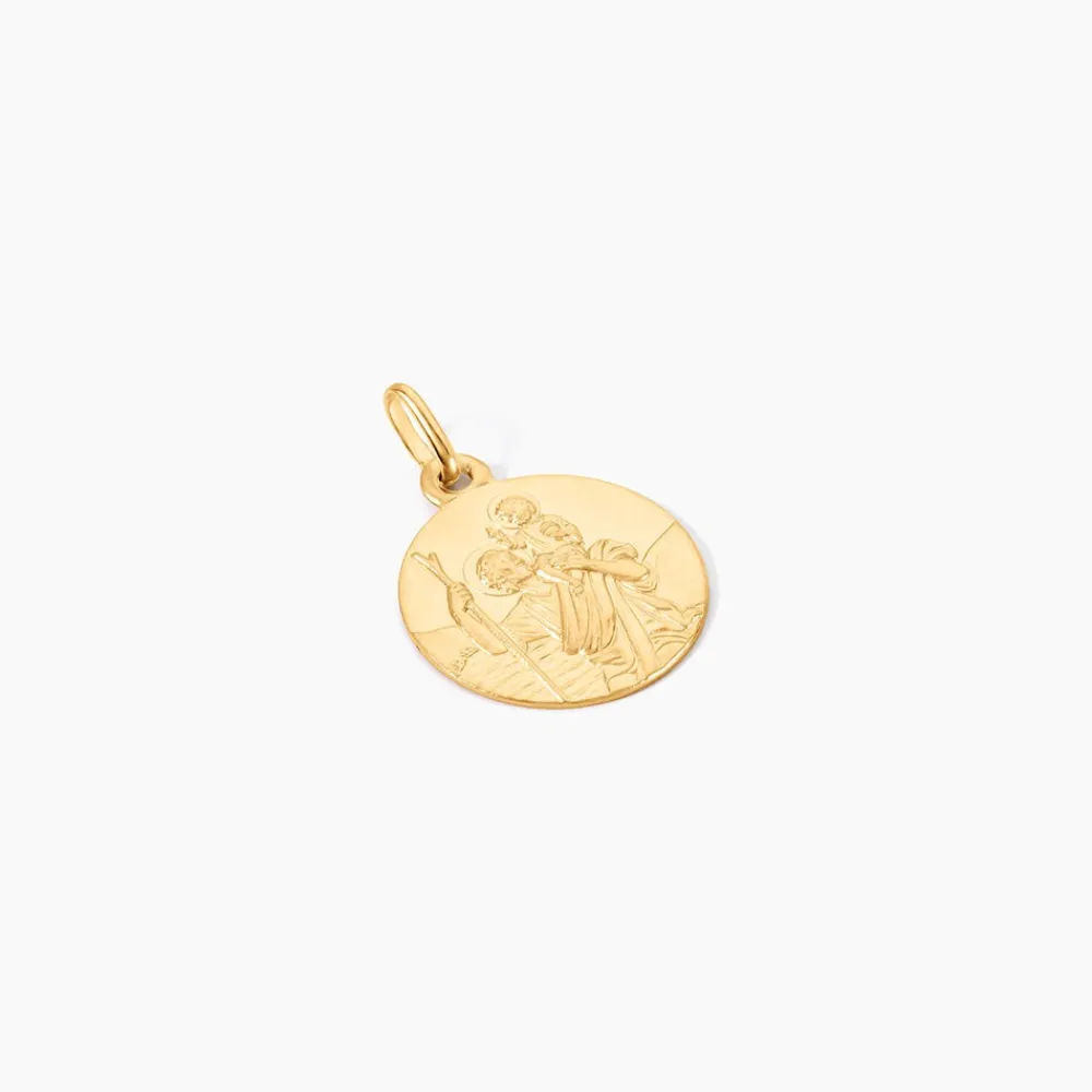 Marc Orian Pendentifs|Pendentifs Personnalisés > Medaille Or Jaune Saint Christophe
