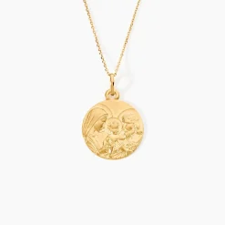 Marc Orian Pendentifs|Pendentifs Personnalisés > Medaille Or Jaune Sainte Famille