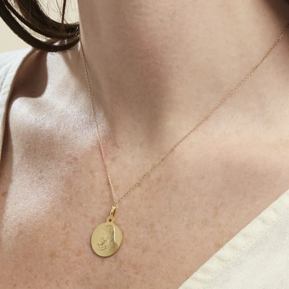 Marc Orian Pendentifs|Pendentifs Personnalisés > Medaille Or Jaune Vierge A L'enfant