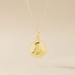 Marc Orian Pendentifs|Pendentifs Personnalisés > Medaille Or Jaune Vierge A L'enfant