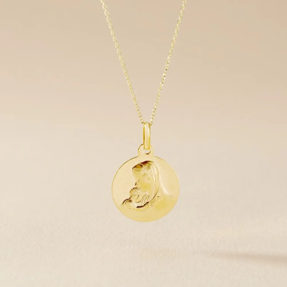 Marc Orian Pendentifs|Pendentifs Personnalisés > Medaille Or Jaune Vierge A L'enfant