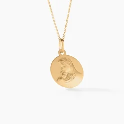 Marc Orian Pendentifs|Pendentifs Personnalisés > Medaille Or Jaune Vierge A L'enfant