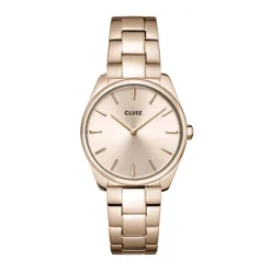 Montre Cluse Feroce Petite Acier Acier Dore Rose