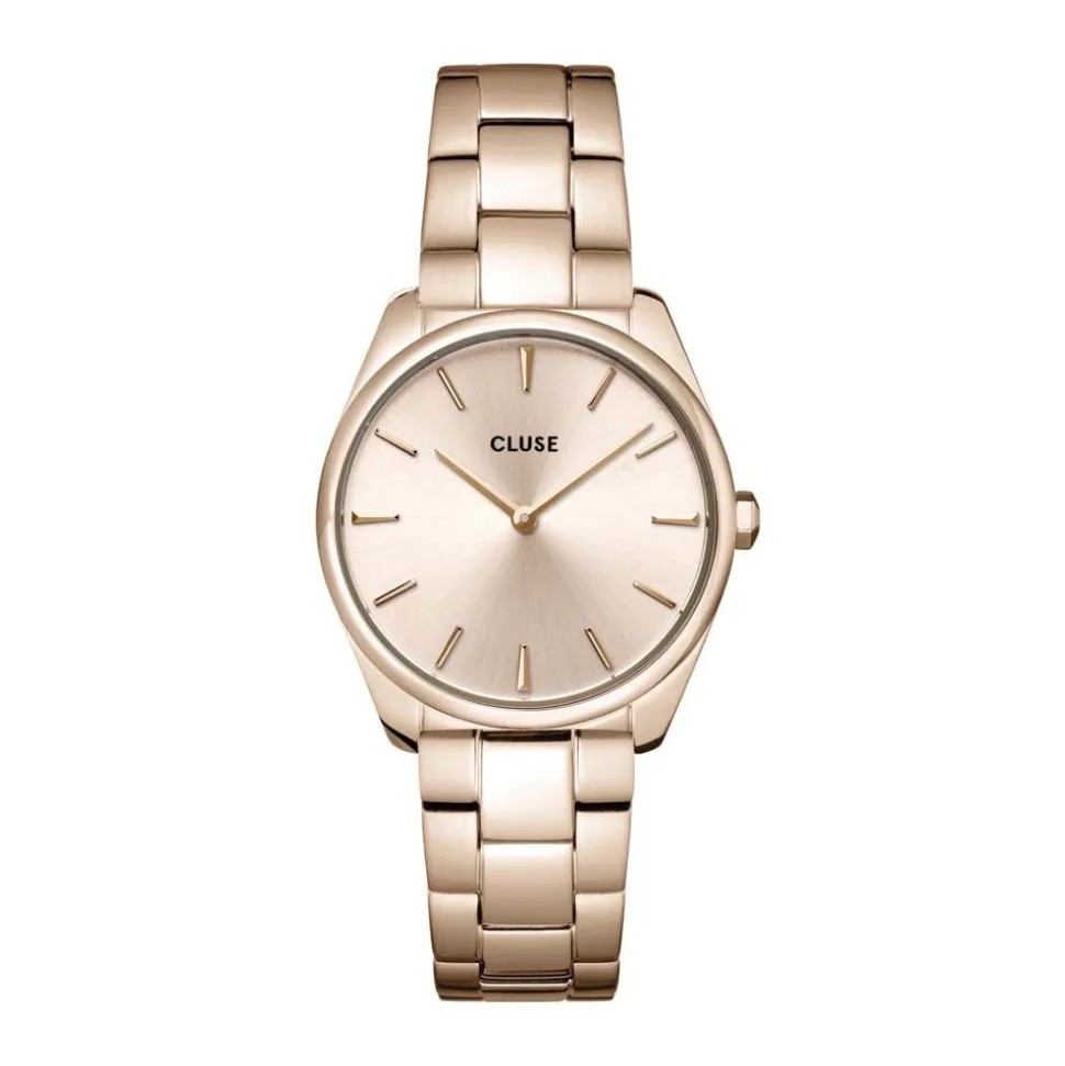 Montre Cluse Feroce Petite Acier Acier Dore Rose