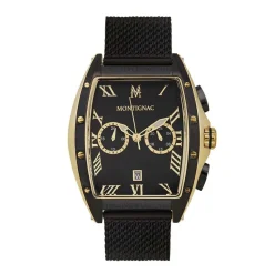 Montre Montignac Tonneau Chrono Noir
