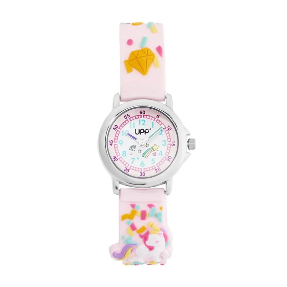Montre Upp Fuzzy Rose Et Blanc