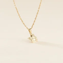Marc Orian Pendentifs|Cadeaux Baptême > Pendentif Abelone Ange Penseur Or Jaune