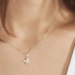 Marc Orian Pendentifs|Cadeaux Baptême > Pendentif Abelone Ange Penseur Or Jaune